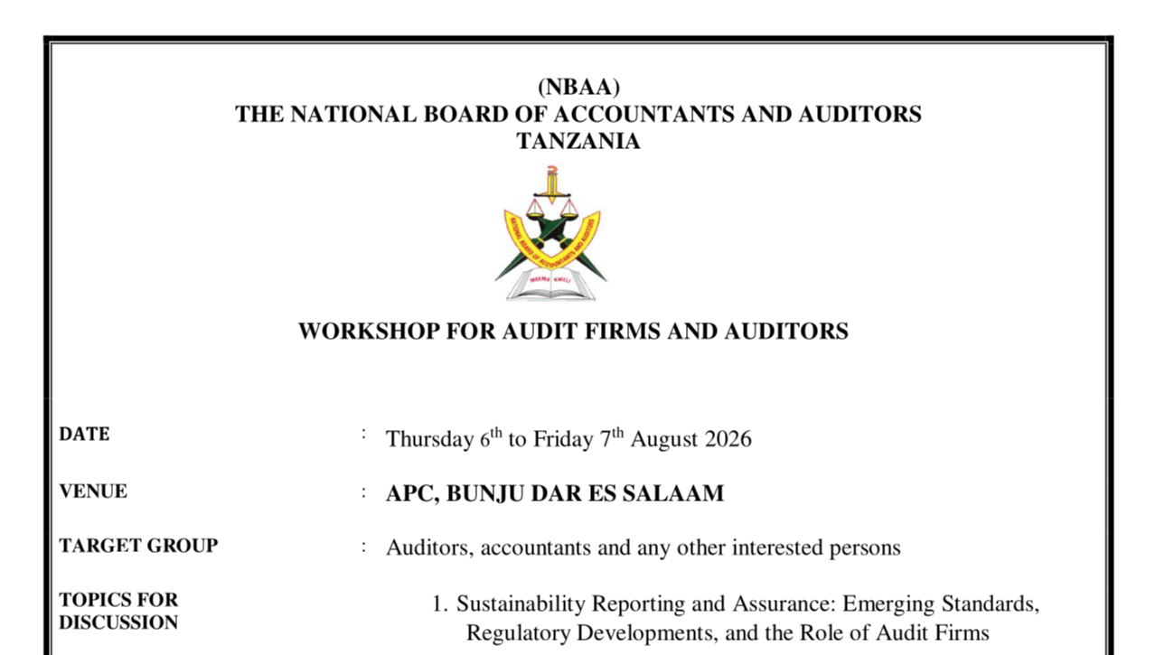 WORKSHOP FOR AUDIT FIRMS AND AUDITORS